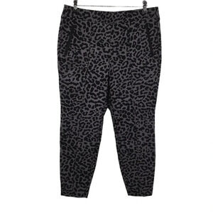 Lane Bryant Black and Gray Leopard Print Cropped Pants